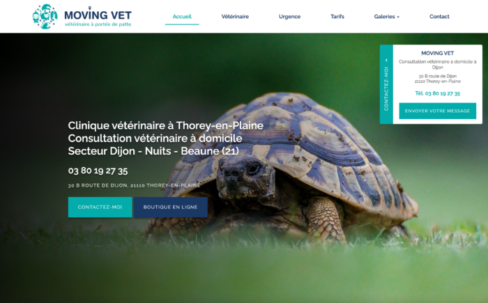 site internet de la clinique vétérinaire Moving vet en Bourgogne